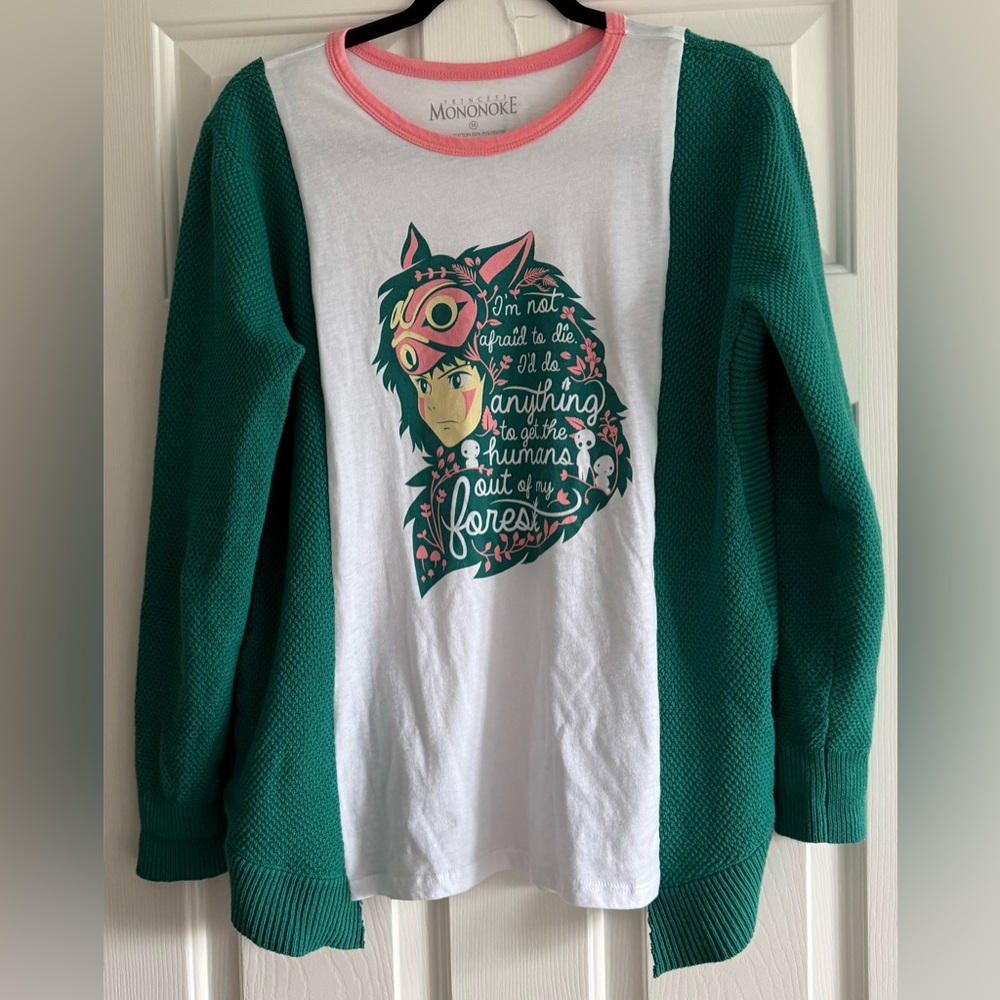 Custom Upcycled Princess Mononoke Studio GHIBLI Graphic Shirt Sweater Top OSFM